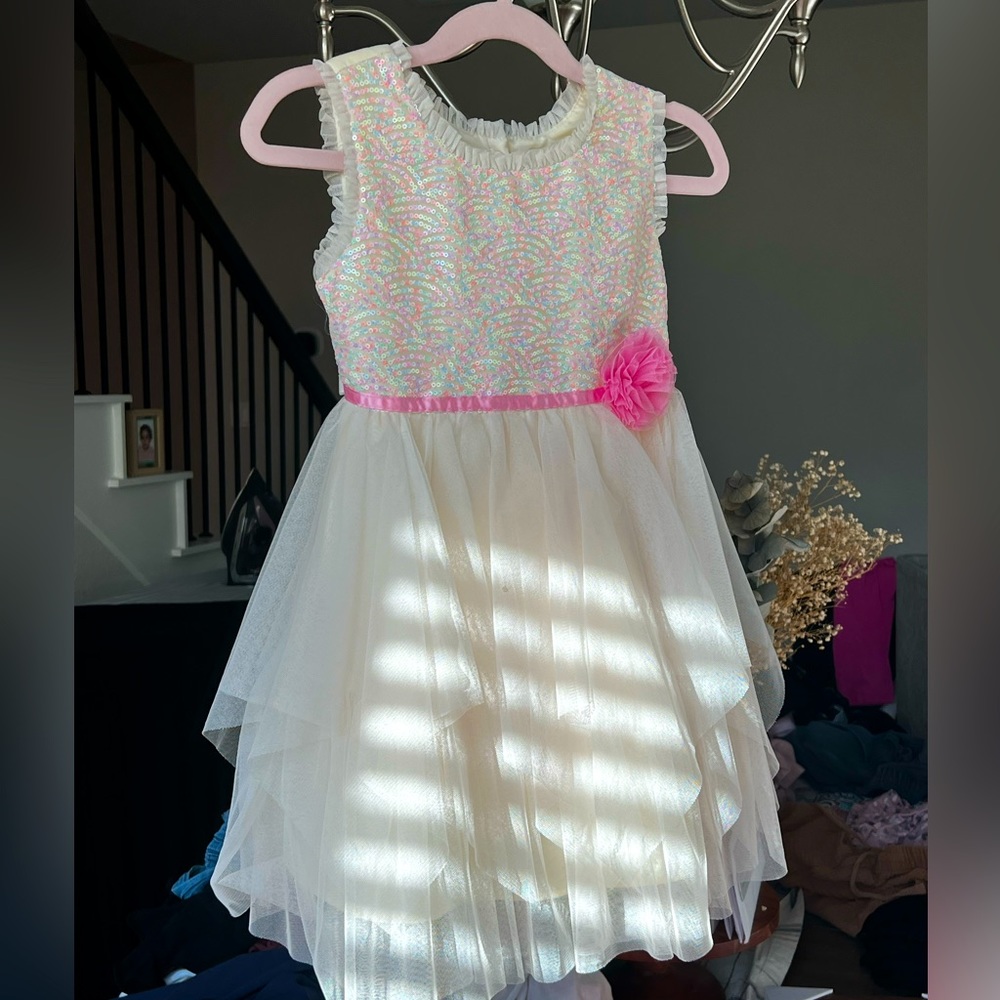 A beautiful Easter dress in pastel yellow colors